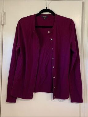 Brooks Brothers Women’s Saxon Wool Button Front Cardigan Size Medium